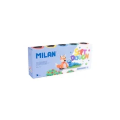 PLASTILINA MILAN SOFT DOUGH BASIC CAJA DE 10 BOTES COLORES SURTIDOS 85 G