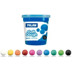 PLASTILINA MILAN SOFT DOUGH BASIC CAJA DE 10 BOTES COLORES SURTIDOS 85 G