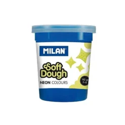 PLASTILINA MILAN SOFT DOUGH NEON CAJA DE 5 BOTES COLORES SURTIDOS 142 GR