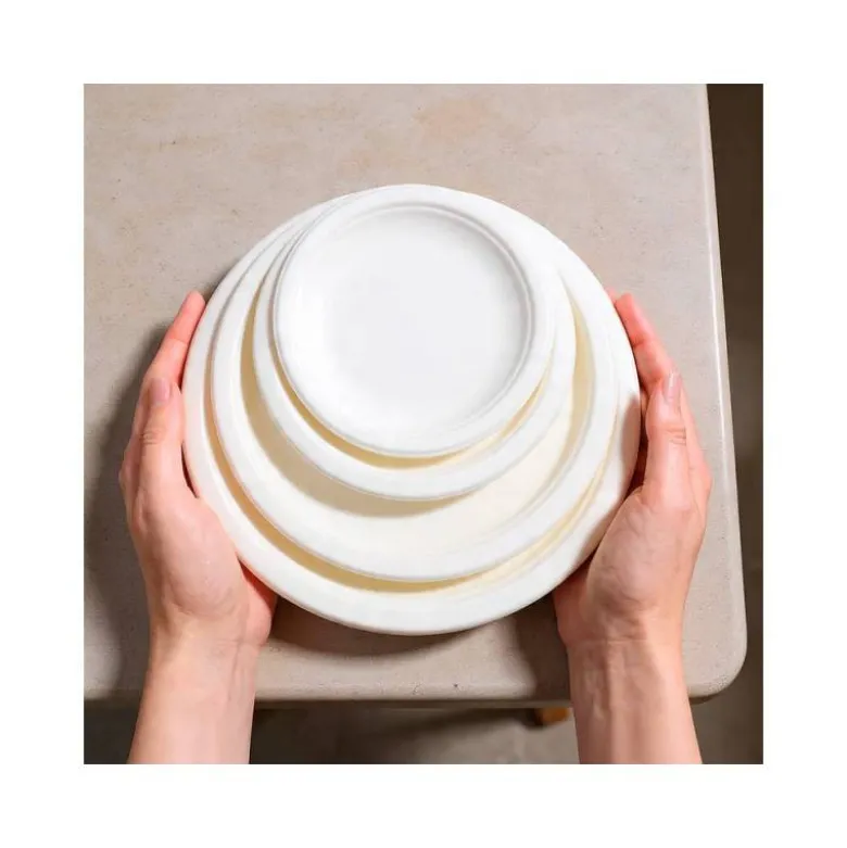 PLATO DE FIBRA BIO 15 CM DIAMETRO PAQUETE DE 50 UNIDADES