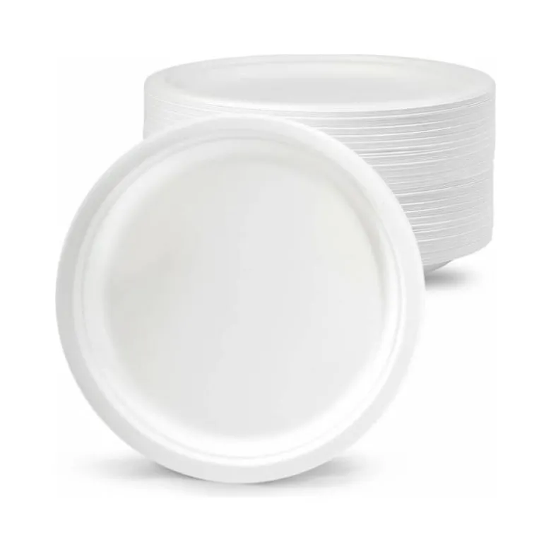 PLATO DE FIBRA BIO 15 CM DIAMETRO PAQUETE DE 50 UNIDADES