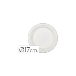 Plato de fibra natural Nupik 17cm color blanco