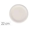 PLATO FIBRA CAÑA AZUCAR BUNZL BIODEGRADABLE 22 CM DIAMETRO APTO ALIMENTOS FRIOS Y CALIENTES COLOR BLANCO