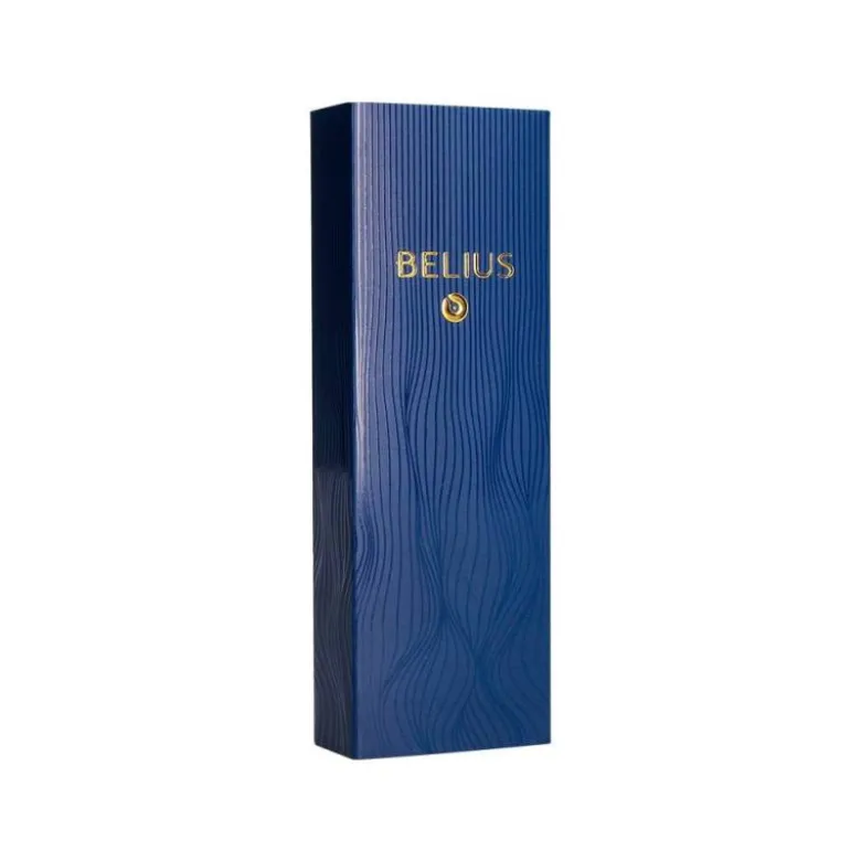 PLUMA BELIUS NEPTUNO ALUMINIO TEXTURA WAVY COLOR AZUL MARINO TINTA AZUL CAJA DE DISEÑO