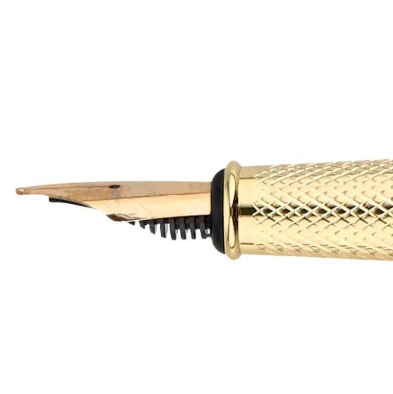 PLUMA BELIUS PASSION DOR ALUMINIO TEXTURA CEPILLADA COLOR NEGRO Y DORADO TINTA AZUL CAJA DE DISEÑO