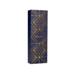 PLUMA BELIUS SOIREE ALUMINIO COLOR ART DECO AZUL MARINO Y DORADO TINTA AZUL CAJA DE DISEÑO