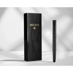 PLUMA MARCA BELIUS NEPTUNO ALUMINIO TEXTURA WAVY COLOR AZUL MARINO TINTA AZUL CAJA DE DISEÑO