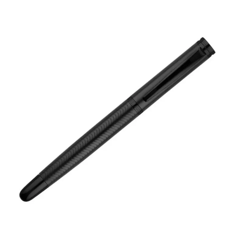 PLUMA MARCA BELIUS NEPTUNO ALUMINIO TEXTURA WAVY COLOR AZUL MARINO TINTA AZUL CAJA DE DISEÑO