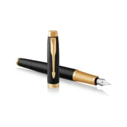 Pluma Parker PK IM GT Premium Plumin Fino Lacado Color Negro Adornos Dorados