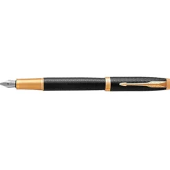 Pluma Parker PK IM GT Premium Plumin Fino Lacado Color Negro Adornos Dorados