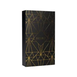 PLUMA Y ESTUCHE BELIUS SOIREE COLOR ART DECO NEGRO Y DORADO TINTA AZUL CAJA DE DISEÑO