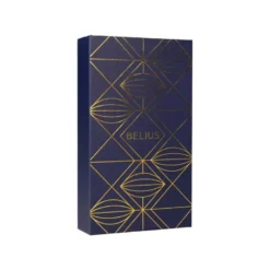 PLUMA Y ESTUCHE BELIUS SOIREE COLOR ART DECO AZUL MARINO Y DORADO TINTA AZUL CAJA DE DISEÑO
