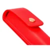 PLUMA Y ESTUCHE CUERO BELIUS PASSION DOR ALUMINIO TEXTURA CEPILLADA COLOR ROJO Y DORADO TINTA AZUL CAJA DE DISEÑO