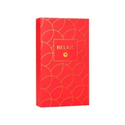 PLUMA Y ESTUCHE CUERO BELIUS PASSION DOR ALUMINIO TEXTURA CEPILLADA COLOR ROJO Y DORADO TINTA AZUL CAJA DE DISEÑO