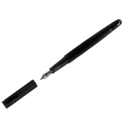 PLUMA Y FRASCO DE TINTA BELIUS ORIGEN 1995 ALUMINIO TEXTURA CEPILLADA COLOR NEGRO TINTA NEGRA CAJA DISEÑO
