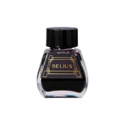 PLUMA Y FRASCO DE TINTA BELIUS ORIGEN 1995 ALUMINIO TEXTURA CEPILLADA COLOR NEGRO TINTA NEGRA CAJA DISEÑO
