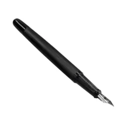 PLUMA Y FRASCO DE TINTA BELIUS ORIGEN 1995 ALUMINIO TEXTURA CEPILLADA COLOR NEGRO TINTA NEGRA CAJA DISEÑO