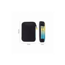 PLUMIER ESCOLAR MILAN COLECCION SUNSET DOBLE CREMALLERA CON ACCESORIOS COLOR NEGRO 198X143X40 MM