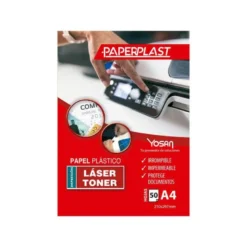 POLIESTER YOSAN PAPERPLAST DIN A4 BLANCO BRILLO 250 MC CAJA DE 50 HOJAS