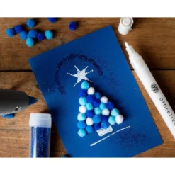 POMPONES DE COLORES LIDERPAPEL 1,5 CM TONALIDADES AZULES BOLSA CON 80 UNIDADES
