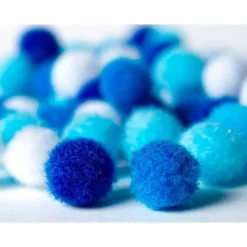 POMPONES DE COLORES LIDERPAPEL 1,5 CM TONALIDADES AZULES BOLSA CON 80 UNIDADES