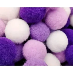 POMPONES DE COLORES LIDERPAPEL 1,5 CM TONALIDADES VIOLETA BOLSA CON 80 UNIDADES