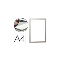Porta anuncios Durable magnetico adhesivo A4 plata