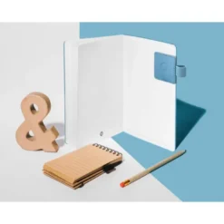 PORTABOLIGRAFO AUTOADHESIVO ANTARTIK PARA CUADERNO NOTE CON ELASTICO HASTA 15 MM GROSOR 80 MM AZUL CLARO 40X40
