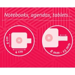 PORTABOLIGRAFO AUTOADHESIVO ANTARTIK PARA CUADERNO NOTE CON ELASTICO HASTA 15 MM GROSOR 80 MM FUCSIA 40X40 MM