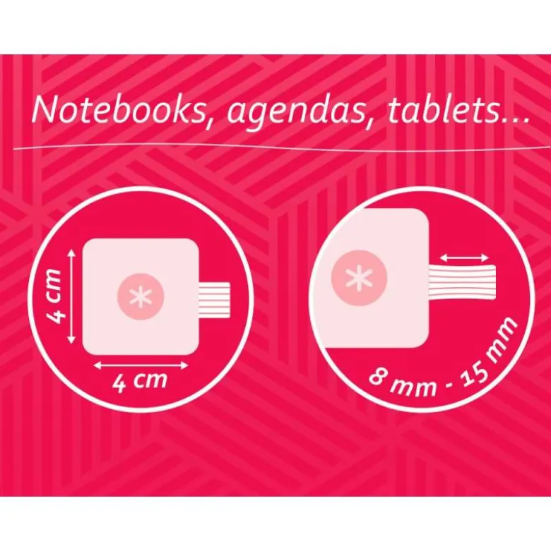 PORTABOLIGRAFO AUTOADHESIVO ANTARTIK PARA CUADERNO NOTE CON ELASTICO HASTA 15 MM GROSOR 80 MM FUCSIA 40X40 MM