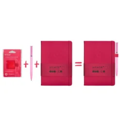 PORTABOLIGRAFO AUTOADHESIVO ANTARTIK PARA CUADERNO NOTE CON ELASTICO HASTA 15 MM GROSOR 80 MM FUCSIA 40X40 MM
