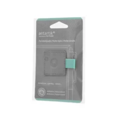 PORTABOLIGRAFO AUTOADHESIVO ANTARTIK PARA CUADERNO NOTE CON ELASTICO HASTA 15 MM GROSOR 80 MM GRIS Y TURQUESA