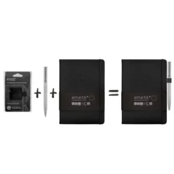 PORTABOLIGRAFO AUTOADHESIVO ANTARTIK PARA CUADERNO NOTE CON ELASTICO HASTA 15 MM GROSOR 80 MM NEGRO