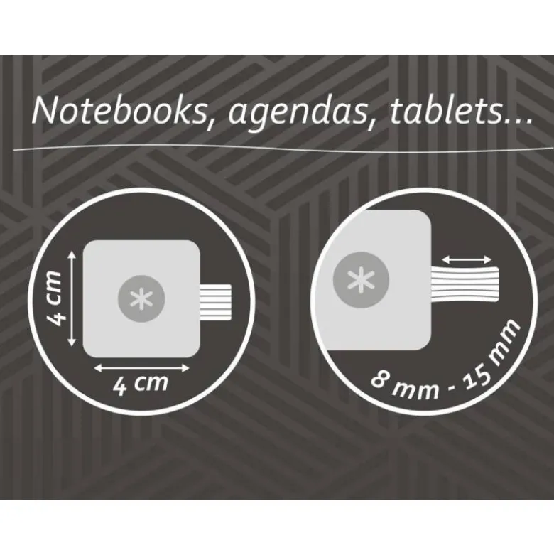 PORTABOLIGRAFO AUTOADHESIVO ANTARTIK PARA CUADERNO NOTE CON ELASTICO HASTA 15 MM GROSOR 80 MM NEGRO
