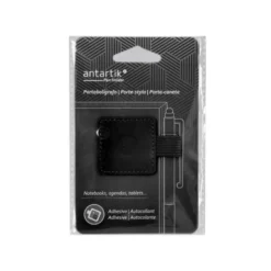 PORTABOLIGRAFO AUTOADHESIVO ANTARTIK PARA CUADERNO NOTE CON ELASTICO HASTA 15 MM GROSOR 80 MM NEGRO