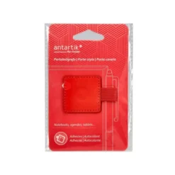 PORTABOLIGRAFO AUTOADHESIVO ANTARTIK PARA CUADERNO NOTE CON ELASTICO HASTA 15 MM GROSOR 80 MM ROJO 40X40 MM