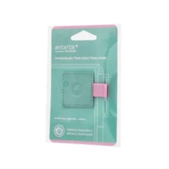PORTABOLIGRAFO AUTOADHESIVO ANTARTIK PARA CUADERNO NOTE CON ELASTICO HASTA 15 MM GROSOR 80 MM TURQUESA Y ROSA
