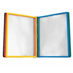 PORTACATALOGO DE PARED PLASTICO LIDERPAPEL CON 10 FUNDAS DIN A4 COLORES SURTIDOS
