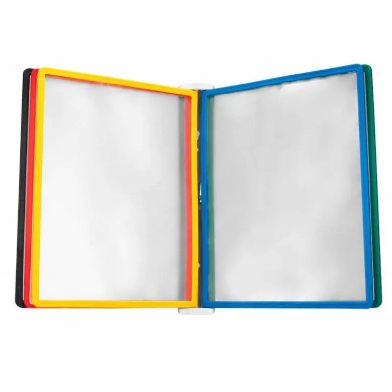 PORTACATALOGO DE PARED PLASTICO LIDERPAPEL CON 10 FUNDAS DIN A4 COLORES SURTIDOS