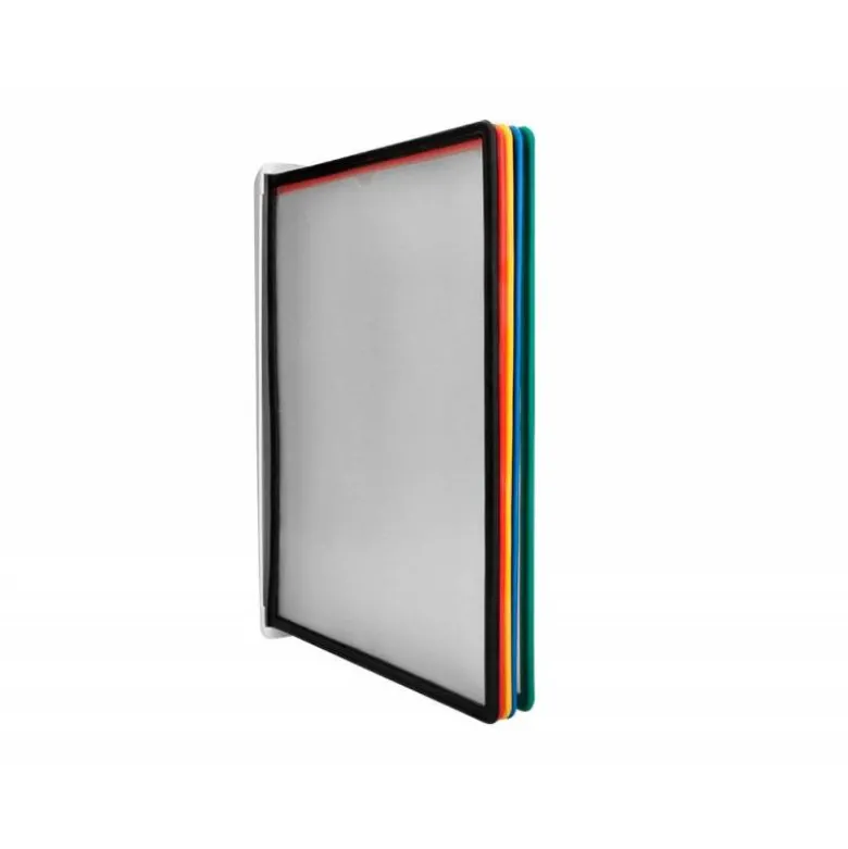 PORTACATALOGO DE PARED PLASTICO LIDERPAPEL CON 10 FUNDAS DIN A4 COLORES SURTIDOS