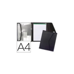 Portadocumentos Carpeta Beautone Negro Cierre Velcro A4