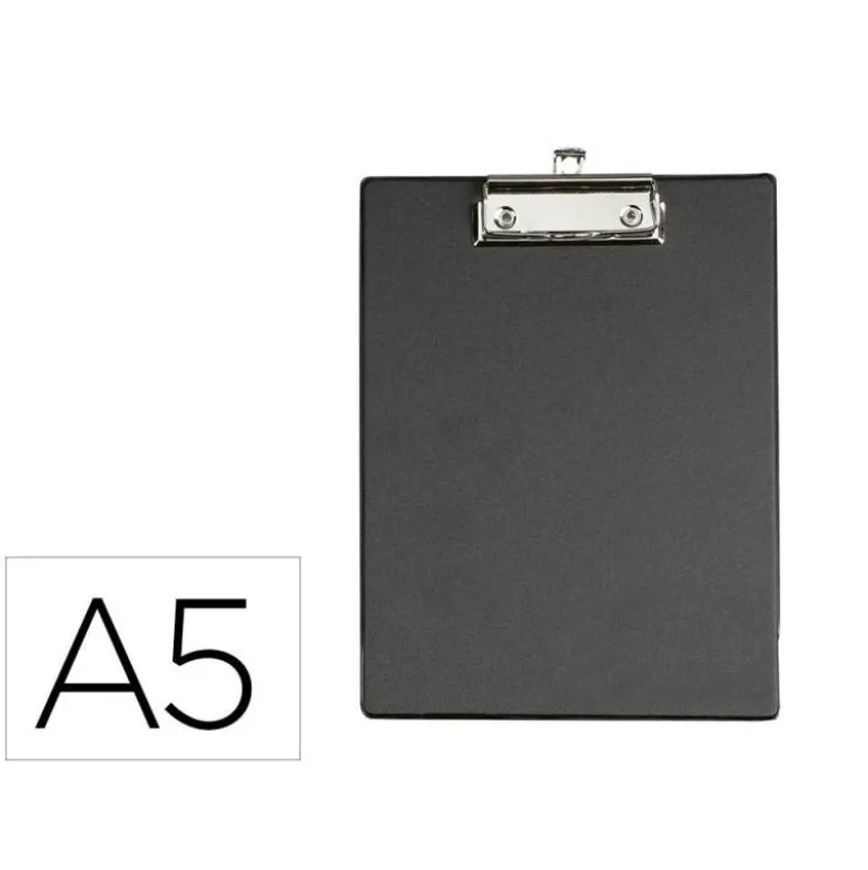 PORTANOTAS MAUL DIN A5 CARTON PLASTIFICADO PVC CON PINZA COLOR NEGRO