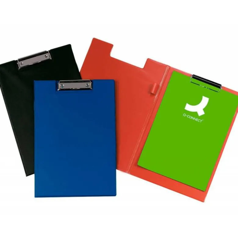 Portanotas plastico con miniclip superior Q-Connect negro