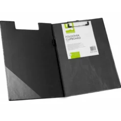 Portanotas plastico con miniclip superior Q-Connect negro