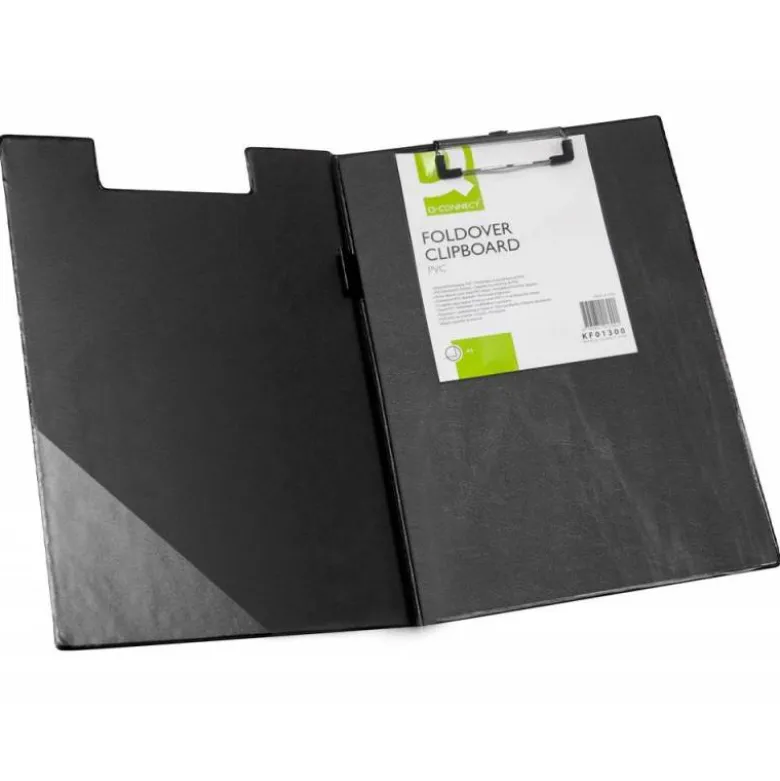 Portanotas plastico con miniclip superior Q-Connect negro
