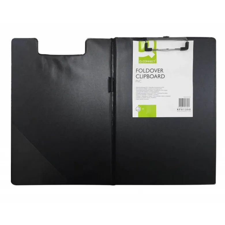Portanotas plastico con miniclip superior Q-Connect negro