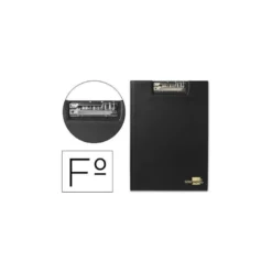 Portanotas plastico con miniclip superior Liderpapel negro