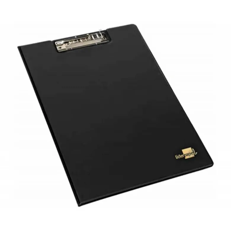Portanotas plastico con miniclip superior Liderpapel negro