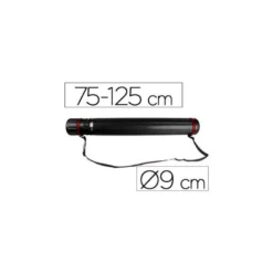 Portaplanos plastico extensible 75cm diametro 9 cm Liderpapel color negro