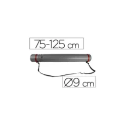 Portaplanos plastico extensible 75cm diametro 9 cm Liderpapel color gris